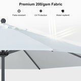 PURPLE LEAF Crank and Tilt Rectangular Outdoor Patio Market Umbrella with Base