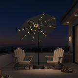 PURPLE LEAF Black Frame Tilting Market Umbrella with Lights Table Umbrella with Base Outside Patio