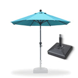 PURPLE LEAF Crank and Tilt Rectangular Outdoor Patio Market Umbrella with Base