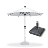 PURPLE LEAF Crank and Tilt Rectangular Outdoor Patio Market Umbrella with Base