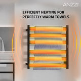Note Series 6-Bar Stainless Steel Wall Mounted Towel Warmer in Matte Black