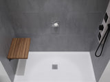 Goreme 16.93 in. Teak Wall Mounted Folding Shower Seat