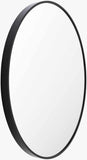 Round Mirror with Black Aluminum Frame