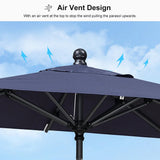 PURPLE LEAF Crank and Tilt Square Patio Table Umbrella with Base for Garden Porch