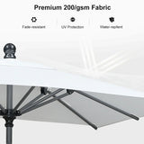 PURPLE LEAF Crank and Tilt Square Patio Table Umbrella with Base for Garden Porch