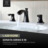 ANZZI Sonata Widespread Faucet, Dual Lever Control, 1.2 GPM WaterSense & ADA Certified, Rhino Alloy Solid Brass, Various Finishes