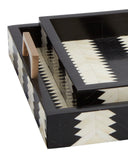 Arrow Black & White Tray Set of 2