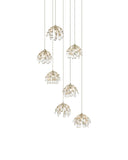 Crystal Bud 7-Light Round Multi-Drop Pendant