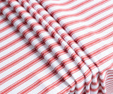 Red Striped Cotton Tablecloth - Rectangle Tablecloth
