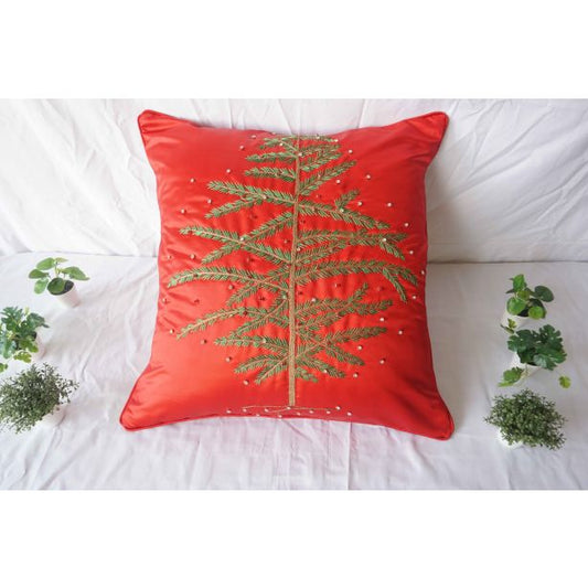 3D Embroidery Xmas Tree Pillow Cover (Set of 1)