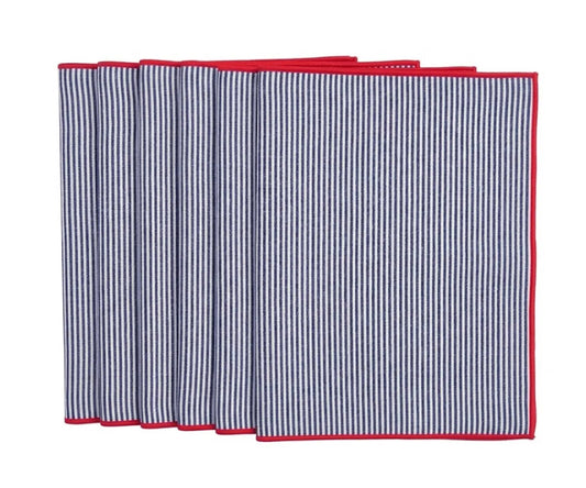 Navy Blue and White Striped Placemats