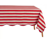 Scalloped Edge Tablecloth - Striped