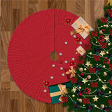 Velvet Quilted Round Christmas Tree Skirt