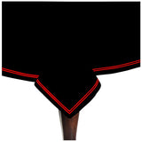 Double Embroidery Border Sateen Cotton Solid Table Cloth - Black