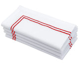 Red Double Line Embroidery Napkins
