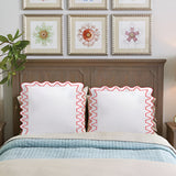 Imaginary Scallop 400TC Cotton Embroidery Sateen Solid Euro Pillow Sham