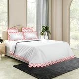 Imaginary Scallop 400TC Cotton Embroidery Sateen Solid Duvet Cover Set