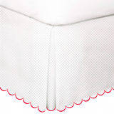 Allena 400TC Sateen Microcheck Cotton Scallop Embroidery Tailored Bed Skirt