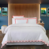 400TC Reverse U Shape Embroidery Cotton Duvet Cover Set