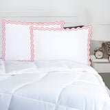 400TC Reverse U Shape Embroidery Cotton Solid Pillow Sham