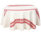 Red Striped Round Tablecloth