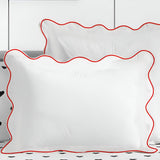 400TC Cotton Scallop Embroidery Sateen Solid Pillow Sham