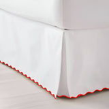 400TC Sateen Solid Cotton Scallop Embroidery Tailored Bed Skirt