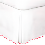 Allena 400TC Sateen Solid Cotton Scallop Embroidery Tailored Bed Skirt