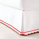 400TC Sateen Cotton Scallop Embroidery & Border Tailored Bed Skirt