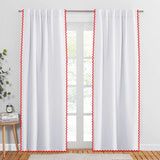 400TC Small Scallop Cotton Embroidery Curtain (Set Of 2)