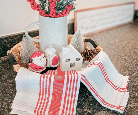 Coral Dish Towels Set of 4