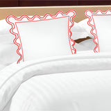 400TC U Shape Scallop Embroidery Cotton Solid Euro Sham
