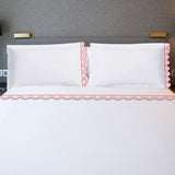400TC U Shape Scallop Embroidery Cotton Solid Sheet Set