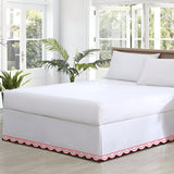 400TC U Shape Solid Cotton Scallop Embroidery Tailored Bed Skirt