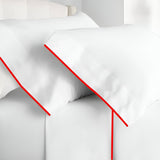 400TC Embroidery Cotton Sateen Solid Sheet Set