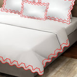 Imaginary Scallop 400TC Cotton Embroidery Sateen Solid Duvet Cover Set