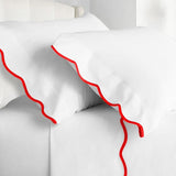 400TC Cotton Scallop Embroidery Sateen Solid Top Sheet
