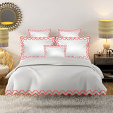 Imaginary Scallop 400TC Cotton Embroidery Sateen Solid Duvet Cover Set