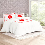 Leafy Embroidered Cotton Sateen Duvet Cover Set