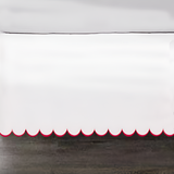 Allena 400TC Sateen Solid Cotton Scallop Embroidery Tailored Bed Skirt