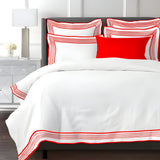 Smart Border 400TC Cotton Embroidery Sateen Solid Duvet Cover Set