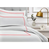 400TC Cotton Double Embroidery Sateen Microcheck Duvet Cover Set