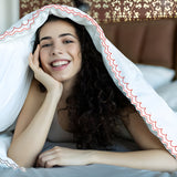 400TC Cotton Sateen Double Scallop Embroidery Duvet Cover Set
