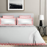 Imaginary Scallop 400TC Cotton Embroidery Sateen Solid Duvet Cover Set