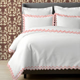 400TC Cotton Sateen Double Scallop Embroidery Duvet Cover Set