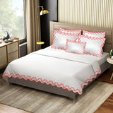 Imaginary Scallop 400TC Cotton Embroidery Sateen Solid Duvet Cover Set