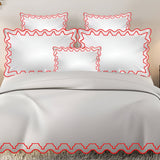 Imaginary Scallop 400TC Cotton Embroidery Sateen Solid Duvet Cover Set