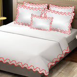 Imaginary Scallop 400TC Cotton Embroidery Sateen Solid Duvet Cover Set