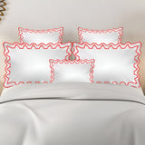 Imaginary Scallop 400TC Cotton Embroidery Sateen Solid Duvet Cover Set