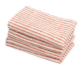 Red Linen Striped Napkins